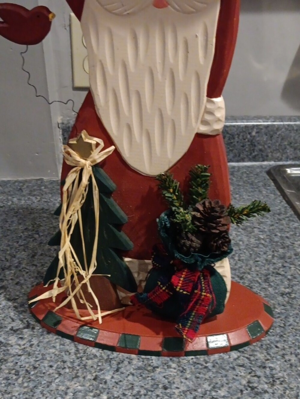 Rustic Red Santa Holiday Table Decor - Picture 2 of 4